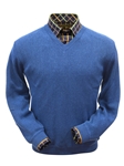 Royal Blue Baby Alpaca Men's V-Neck Sweater | Peru Unlimited V-Neck Sweaters | Sam's Tailoring Fine Men's Clothing