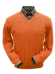 Orange Baby Alpaca Men's V-Neck Sweater | Peru Unlimited V-Neck Sweaters | Sam's Tailoring Fine Men's Clothing