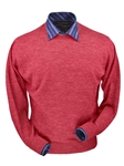 Red Coral Heather Royal Alpaca Crew Neck Sweater | Peru Unlimited Crewneck Sweaters | Sam's Tailoring Fine Men's Clothing