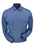 Coastal Heather Royal Alpaca Crew Neck Sweater | Peru Unlimited Crewneck Sweaters | Sam's Tailoring Fine Men's Clothing