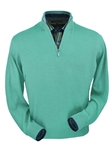 Aqua Heather Royal Alpaca Half-Zip Sweater | Peru Unlimited Half-Zip Mock | Sam's Tailoring Fine Men's Clothing