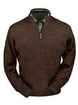 Chocolate Heather Royal Alpaca Half-Zip Sweater | Peru Unlimited Half-Zip Mock | Sam's Tailoring Fine Men's Clothing