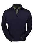Navy Premium Royal Alpaca Half-Zip Sweater | Peru Unlimited Half-Zip Mock | Sam's Tailoring Fine Men's Clothing