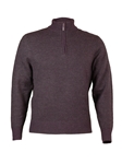 Wine & Charcoal Heather Royal Alpaca Sweater | Peru Unlimited Half-Zip Mock | Sam's Tailoring Fine Men's Clothing