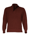 Rust & Charcoal Heather Royal Alpaca Sweater | Peru Unlimited Half-Zip Mock | Sam's Tailoring Fine Men's Clothing