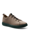 Taupe Nubuck Dark Green Sole Casual Shoe | Samuel Hubbard Shoes | Sam's Tailoring Fine Men Clothing