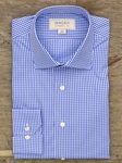 Blue Gingham Carmel Fit Dress Shirt | Hagen Dress Shirts | Sam's Tailoring Fine Men's Clothing