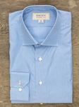 Blue Stripe Poplin Carmel Fit Dress Shirt | Hagen Dress Shirts | Sam's Tailoring Fine Men's Clothing