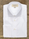 White Dobby Hybrid Carmel Fit Dress Shirt | Hagen Dress Shirts | Sam's Tailoring Fine Men's Clothing