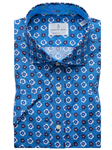 Blue Printed Fine Byron Short Sleeve Shirt | Emanuel Berg Short Sleeve Shirts | Sam's Tailoring Fine Men's Shirts
