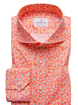 Orange Fine Printed Stretch Harvard Men Shirt | Emanuel Berg Shirts Collection | Sam's Tailoring Fine Men's Clothing