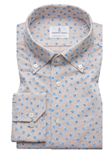 Tan Printed Long Sleeve Bellagio Men's Shirt | Emanuel Berg Shirts Collection | Sam's Tailoring Fine Men's Clothing