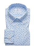 Sky Blue Printed Long Sleeve Bellagio Men Shirt | Emanuel Berg Shirts Collection | Sam's Tailoring Fine Men's Clothing