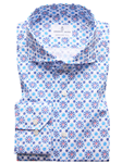 Flower Print On White Background Harvard Shirt | Emanuel Berg Shirts Collection | Sam's Tailoring Fine Men's Clothing