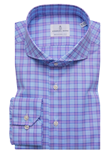 Blue & Lavender Check Men's Harvard Shirt | Emanuel Berg Shirts Collection | Sam's Tailoring Fine Men's Clothing