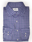 Navy & Lavender Check Mr Crown Men's Shirt | Emanuel Berg Shirts Collection | Sam's Tailoring Fine Men's Clothing