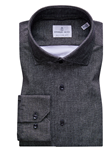 Dark Grey Modern Long Sleeve Byron Men Shirt | Emanuel Berg Shirt Collection | Sam's Tailoring Fine Men's Clothing