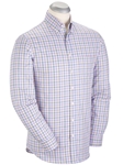 Sky Blue Herringbone Check Long Sleeve Sport Shirt | Bobby Jones Shirts | Sam's Tailoring Fine Men Clothing
