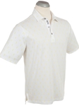 White Performance Pineapple Print Short Sleeve Polo | Bobby Jones Shirts Collection | Sam's Tailoring Fine Men Clothing