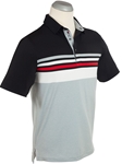 Black Performance Color Block Chest Stripe Polo | Bobby Jones Shirts Collection | Sam's Tailoring Fine Men Clothing