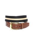 Navy/Camel European Ribbed Striped Surcingle Belt | Torino Leather Resort Casual Belts | Sam's Tailoring Fine Men Clothing