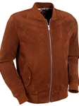 Brown Signature Premium Soft Suede Bomber Jacket | Bobby Jones Outerwear Collection | Sams Tailoring Fine Men's Clothing