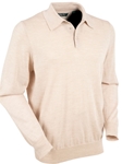 Beige Signature Ultra Light Merino Wool Long-Sleeve Polo Sweater | Bobby Jones Polos Collection | Sam's Tailoring Fine Men Clothing
