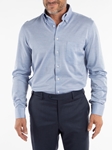 Blue Knit Oxford Solid Button-Down Sport Shirt | Bobby Jones Shirts Collection | Sam's Tailoring Fine Men Clothing