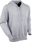 Heather Grey Signature Merino Wool Full-Zip Hoodie | Bobby Jones Sweaters Collection | Sam's Tailoring Fine Men Clothing