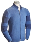 True Blue Jacquard Full-Zip Wool Men's Cardigan | Bobby Jones Sweaters Collection | Sam's Tailoring Fine Men Clothing