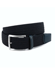 Navy Italian Braided Stretch Rayon Elastic Belt | Torino Leather Resort Causal Belts | Sam's Tailoring Fine Men Clothing