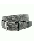 Grey Italian Braided Stretch Rayon Elastic Belt | Torino Leather Resort Causal Belts | Sam's Tailoring Fine Men Clothing