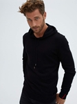 Black Natural Fibers Soft Feel Men's Hoodie | Stone Rose Sweaters Collection | Sams Tailoring Fine Men Clothing
