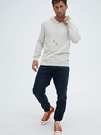 Cream Natural Fibers Soft Feel Men's Hoodie | Stone Rose Sweaters Collection | Sams Tailoring Fine Men Clothing