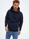 Navy Solid Fleece Lightweight Men's Hoodie | Stone Rose Sweaters Collection | Sams Tailoring Fine Men Clothing