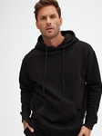 Black Solid Fleece Lightweight Men's Hoodie | Stone Rose Hoodies Collection | Sams Tailoring Fine Men Clothing