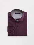 Plum Solid Drytouch Sateen Men's Long Sleeve Shirt | Stone Rose Shirts Collection | Sams Tailoring Fine Men Clothing