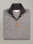 Light Grey Madison Quarter Zip Cashmere Sweater | Lorenzo Uomo Sweaters Collection | Sam's Tailoring Fine Men Clothing