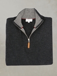 Dark Grey Madison Quarter Zip Cashmere Sweater | Lorenzo Uomo Sweaters Collection | Sam's Tailoring Fine Men Clothing