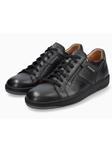 Black Soft Air Leather Lining Grained Leather Shoe | Mephisto Casual Shoes Collection | Sam's Tailoring Fine Men Clothing