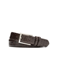 Chocolate Glazed Crocodile With Nickel Buckle Men's Belt | W.Kleinberg Belts Collection | Sam's Tailoring Fine Men's Clothing