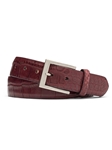 Burgundy Matte American Alligator Brushed Nickel Buckle Belt | W.Kleinberg American Alligator Belts | Sam's Tailoring Fine Men's Clothing