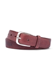 Cordovan Navajo Bison With Antique Nickel Buckle Belt | W.Kleinberg American Bison Belts | Sam's Tailoring Fine Men's Clothing