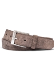 Taupe Distressed Suede With Antique Silver Buckle Belt | W.Kleinberg Calf Leather Belts | Sam's Tailoring Fine Men's Clothing