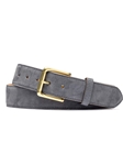 Silver Nubuck With Natural Brass Buckle Men's Belt | W.Kleinberg Calf Leather Belts | Sam's Tailoring Fine Men's Clothing