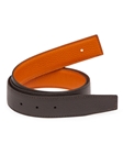 Chocolate & Orange Pebbled Calf Reversible H Strap | W.Kleinberg Speciality Straps | Sam's Tailoring Fine Men's Clothing