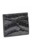 Black Glazed Alligator Flat Card Case | W.Kleinberg Small Leather Goods | Sam's Tailoring Fine Men's Clothing