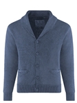 Vintage Blue Cotton Garment Dyed Cardigan  | Georg Roth Sweaters & Hoodies | Sam's Tailoring Fine Men Clothing