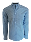 Navy & Aqua Pattern Austin Long Sleeves Shirt | Georg Roth Shirts Collection | Sam's Tailoring Fine Mens Clothing