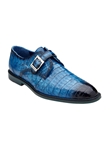 Antique Ocean Blue Caiman Crocodile Single Strap Spencer Shoe | Belvedere New Shoes Collection | Sam's Tailoring Fine Men's Clothing